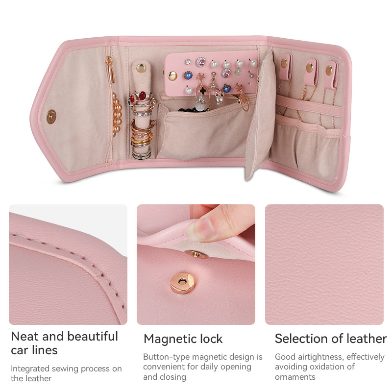 Vouwbare van het de Zakgeval van de Juwelenopslag Zak 14.5x3x15cm van Mini Travel Organizer Jewellery Roll