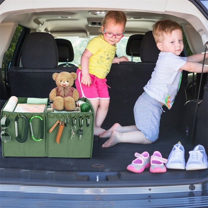 Opvouwbare Boomstamopslag Tote Luggage Storage For Suv Twee Compartimenten Vouwbare 36x4x9“