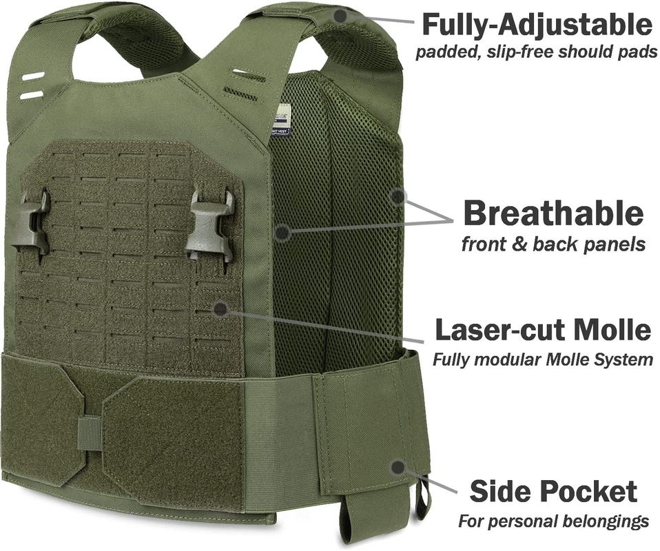 1000D nylon Cordura-Coyote Bruine Sterkte die Gewogen Vesttraining 11x14 opleiden“