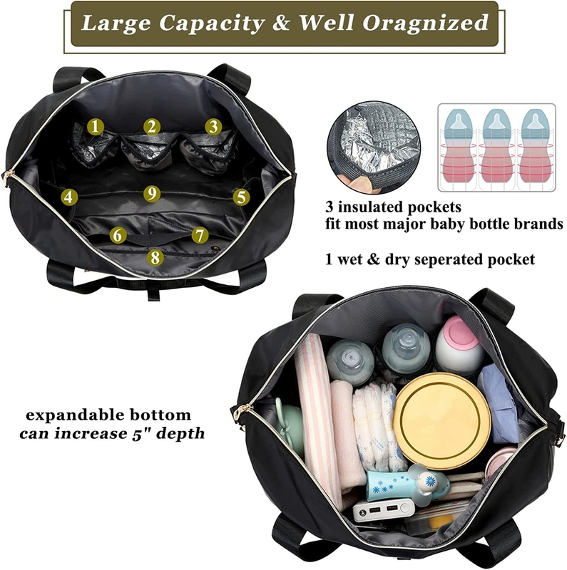De zachte Leuke Gepersonaliseerde Zakken van Luiertote bags small insulated bottle voor Pasgeboren