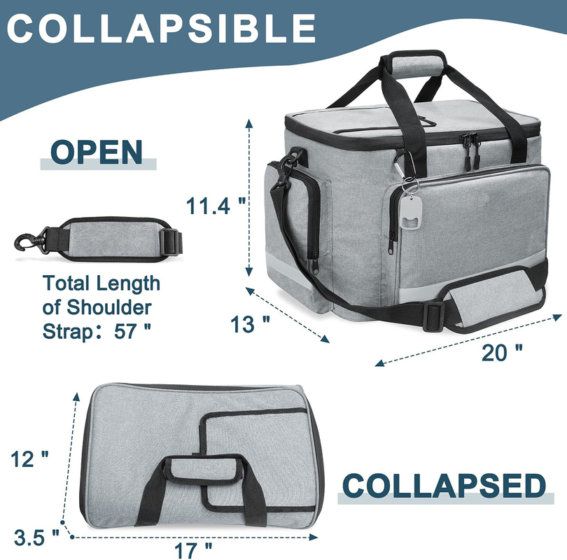 60Can 0.8kg van de zilveren Witte Grote Geïsoleerde Mensen van Tote Cooler Bag With Zipper Zachte