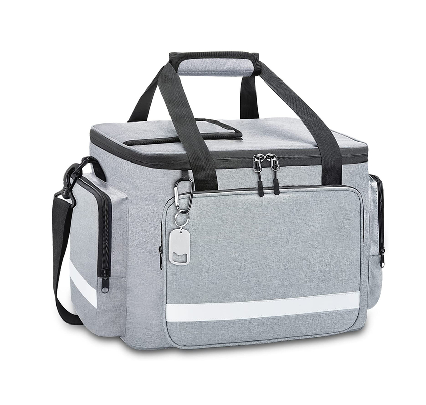 60Can 0.8kg van de zilveren Witte Grote Geïsoleerde Mensen van Tote Cooler Bag With Zipper Zachte