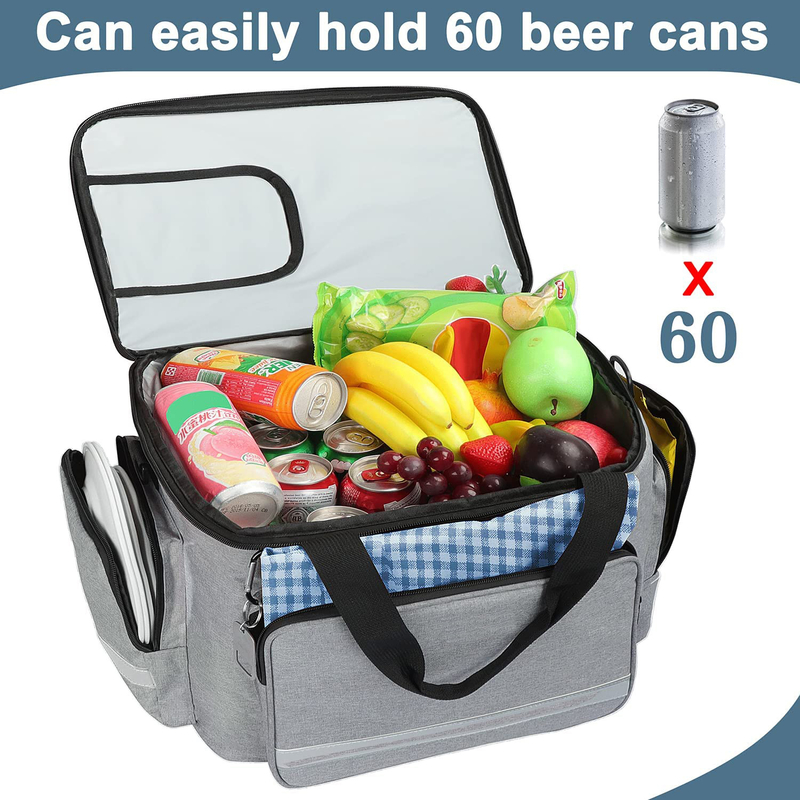 60Can 0.8kg van de zilveren Witte Grote Geïsoleerde Mensen van Tote Cooler Bag With Zipper Zachte