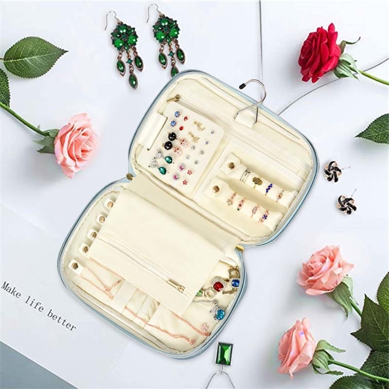 Kleine Faux-van het de Juwelengeval van de Leerreis de Doosorganisator Travel Portable 10x6.4x2“