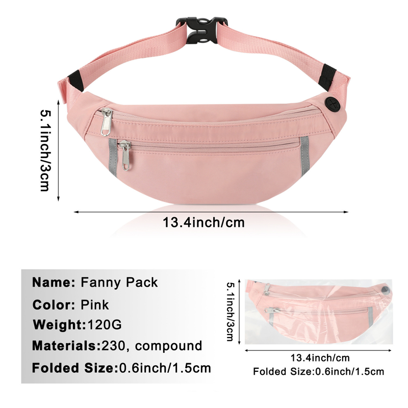 De Wandelingskruis van Fanny Pink Pouch Waist Bag van de schouderportefeuille - lichaam voor Vrouwen 12.8X9.6“