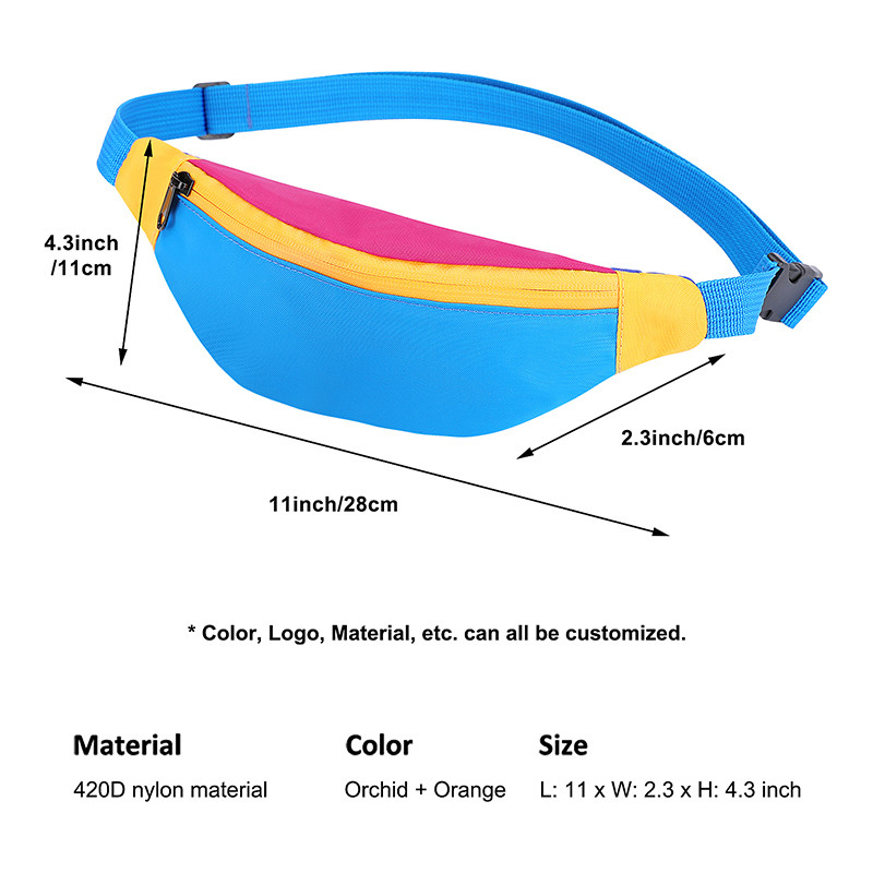 Van de de Taillezak van de riemslinger Duim van Fanny Pack 420D 11X2.3X4.3 van de Vrouwen de Nylon