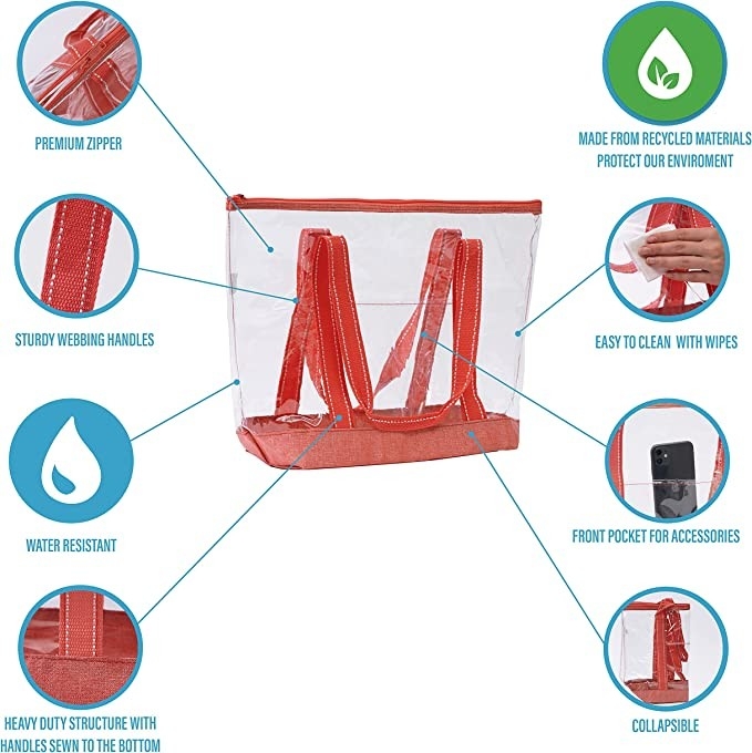 14 Vriendschappelijke het Winkelen van duimeco Zakken met Logo Pvc Clear Tote Bag-Stadion Openluchtpool