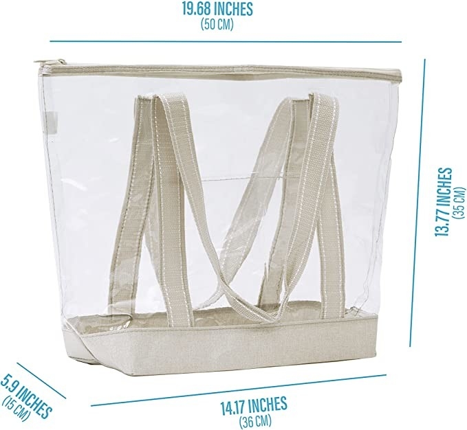 Duidelijk het Winkelen van Eco Vriendschappelijk Transparant pvc Tote Bag Stadium Outdoor Beach 14x5x13 van de Zakkendrager“