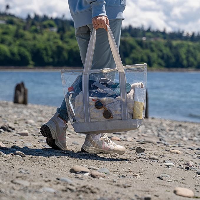 Duidelijk het Winkelen van Eco Vriendschappelijk Transparant pvc Tote Bag Stadium Outdoor Beach 14x5x13 van de Zakkendrager“