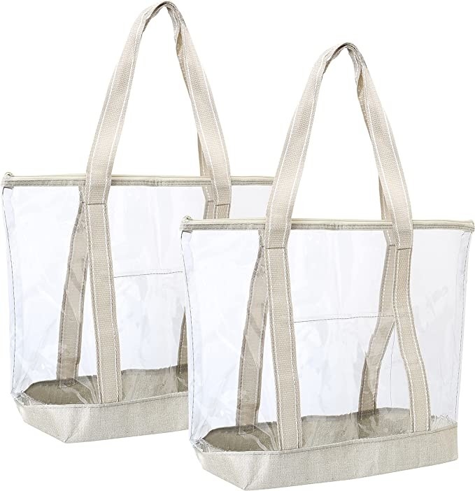 Duidelijk het Winkelen van Eco Vriendschappelijk Transparant pvc Tote Bag Stadium Outdoor Beach 14x5x13 van de Zakkendrager“