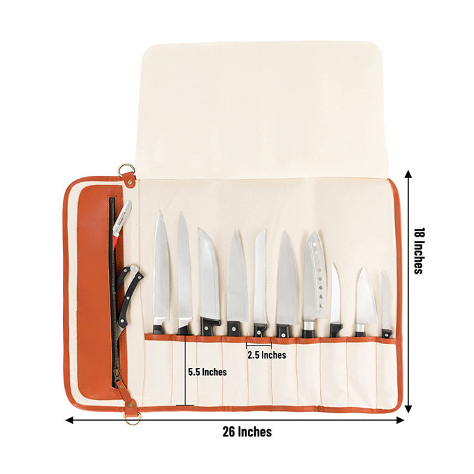 Van de de Opslagzak van het zakmes van het de Veganistleer de Drager 17x7.5x1.5 van de Kleine Chef-koks“