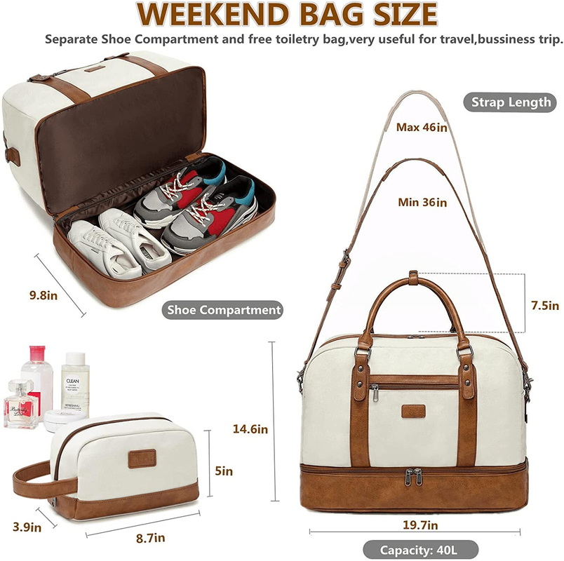 Modieuze Duffel Reiszakken met Laptop Compartimententoiletry 19 Duim 19.7x9.8x14.6“