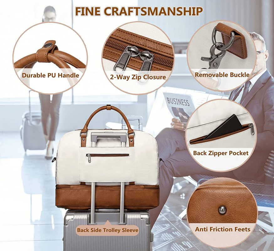 Modieuze Duffel Reiszakken met Laptop Compartimententoiletry 19 Duim 19.7x9.8x14.6“