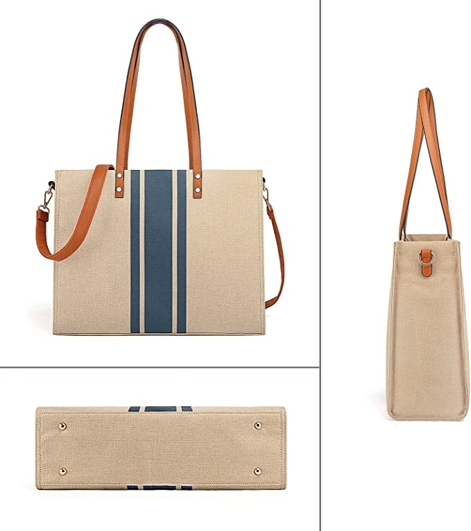Laptop van het canvaswerk de Reis 16.33x4.7x12.99 van Tote Bag For Women Casual