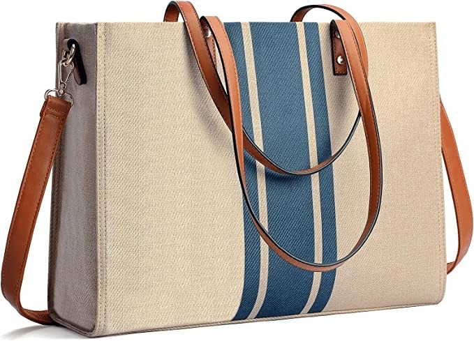 Laptop van het canvaswerk de Reis 16.33x4.7x12.99 van Tote Bag For Women Casual