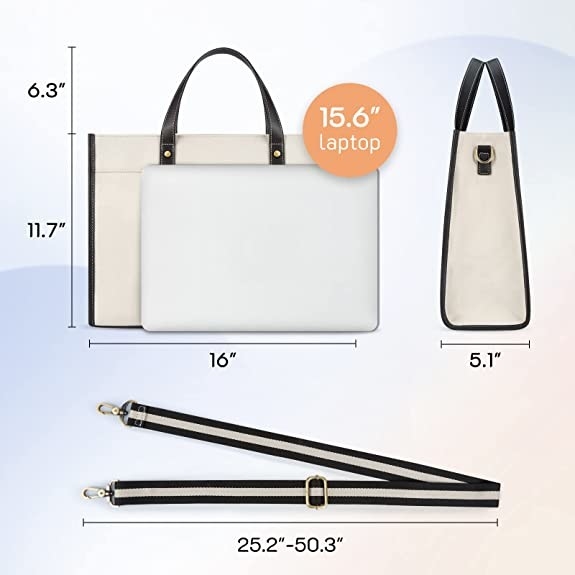 16x11.7x5.1 canvaslaptop Tote Bag, de Zakken van de het Werkschouder voor Reis het Winkelen