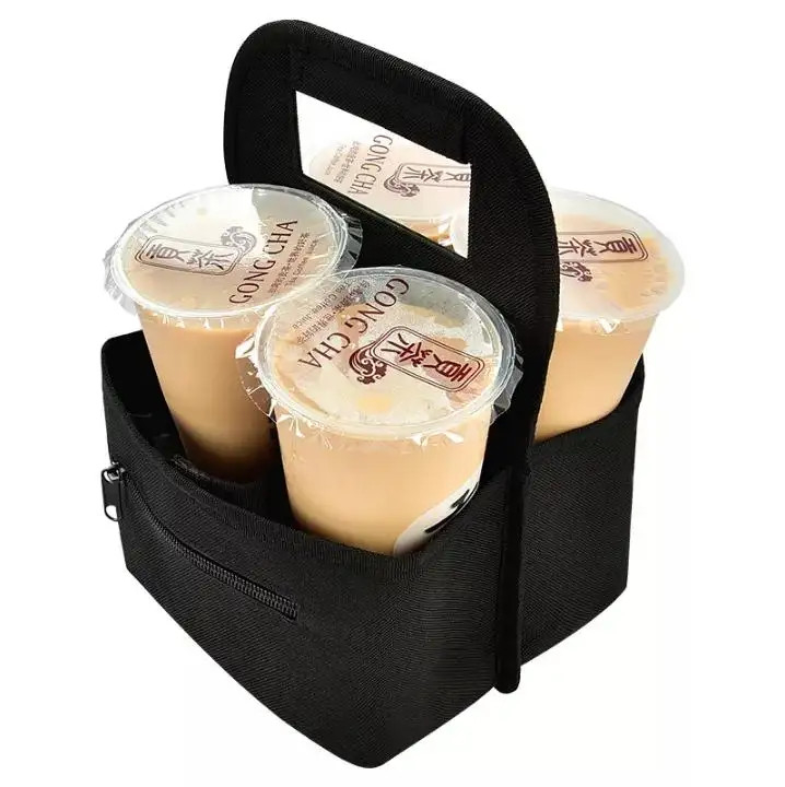 Draagbare koffietas, 10 * 7 inch aangepaste koffiekoppelsleeven