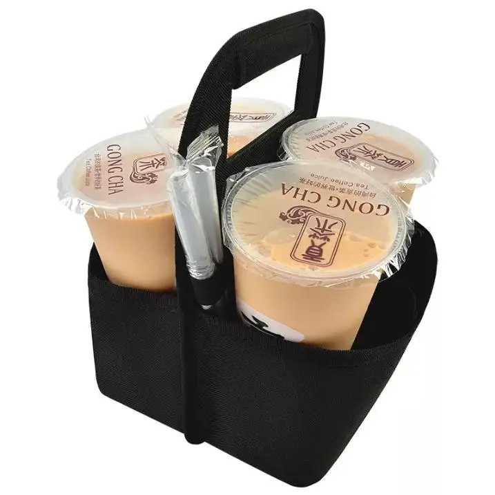 Draagbare koffietas, 10 * 7 inch aangepaste koffiekoppelsleeven