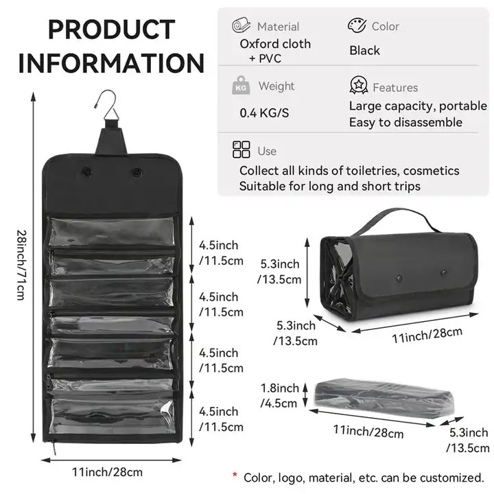 Elegant PVC hangend waszakje 28*13.5*13.5cm voor herentoiletten