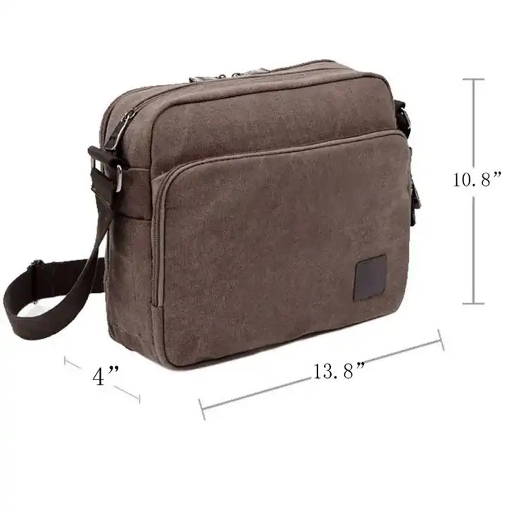 Draagbare Canvas Offset Print Crossbody Messenger Bag Vrouwen 13,8 X 4 X 10,8 inch