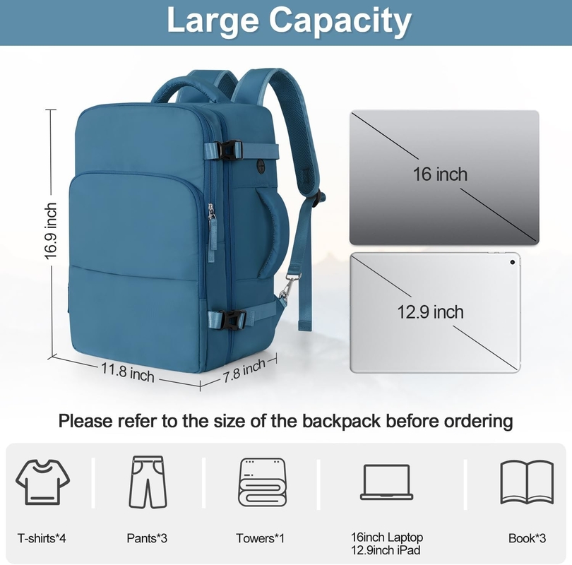 Waterdicht zakelijk wandelen Casual Carry On Travel Bag Vlucht goedgekeurd Fit 16 inch laptop