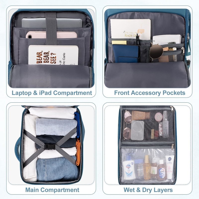 Waterdicht zakelijk wandelen Casual Carry On Travel Bag Vlucht goedgekeurd Fit 16 inch laptop
