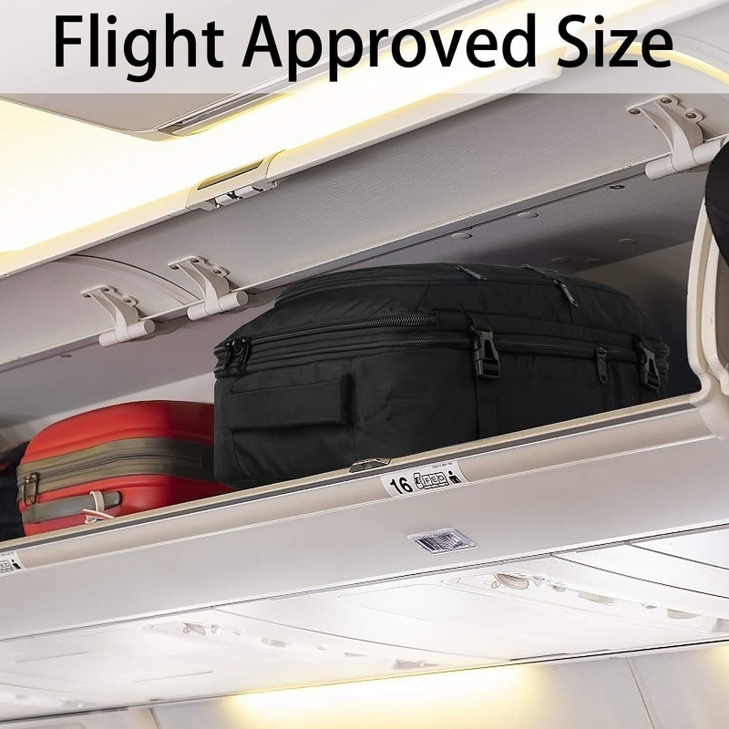 Zwarte 40L uitbreidbare draagbare bagageruimte Vlucht goedgekeurde outdoor duffel reistas