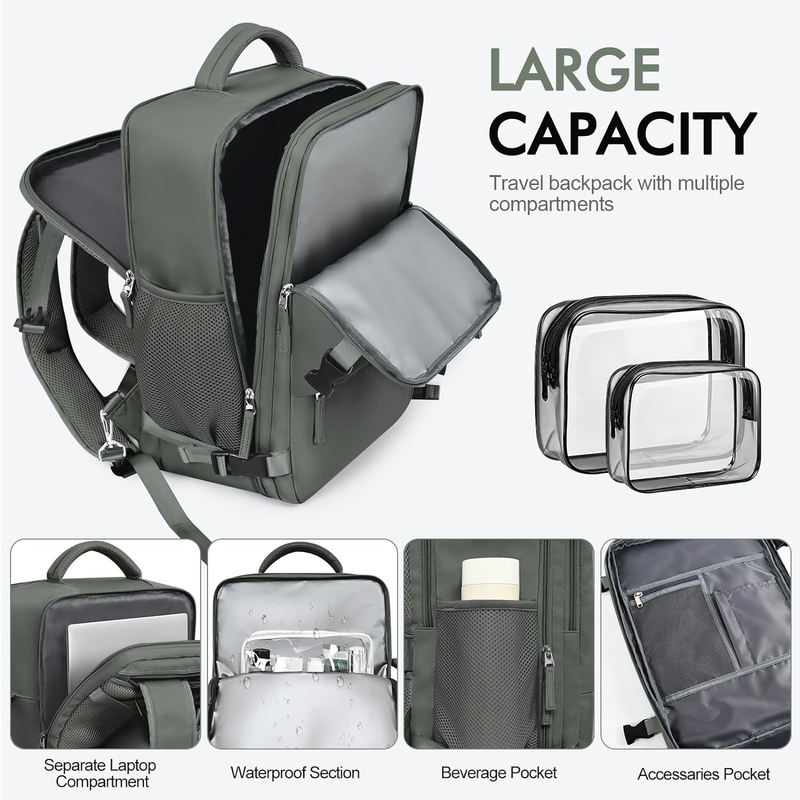 Casual Carry On Bagage Bag Olijfolie Groen Duffel Reistas Met USB-oplaadpoort
