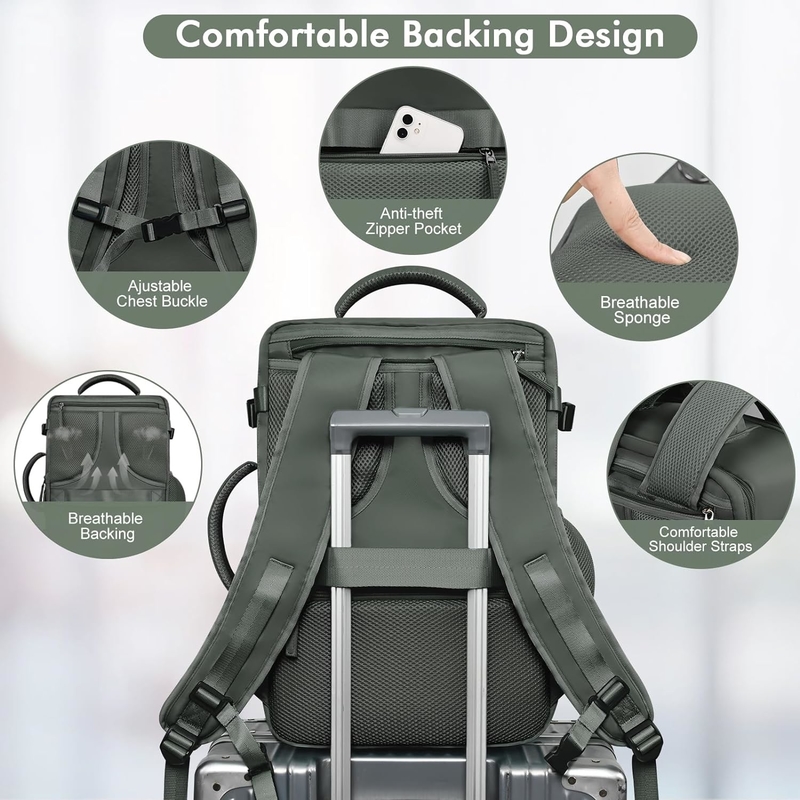 Casual Carry On Bagage Bag Olijfolie Groen Duffel Reistas Met USB-oplaadpoort