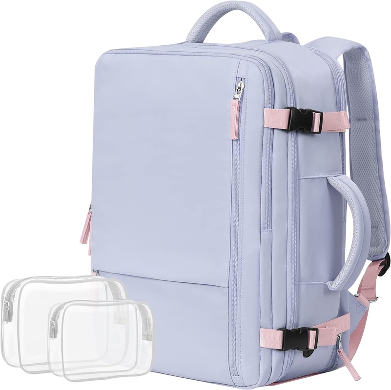 Purper 17,3 inch Laptop Airline goedgekeurd Draag bagage als persoonlijke spullen Weekender Wandelen Reistas voor vrouwen