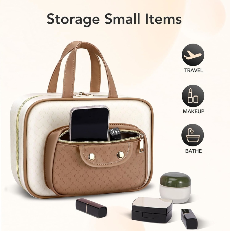 Waterdicht roomwit toiletgoed hangend make-up cosmetische organisator reistas voor full size toiletgoed accessoire