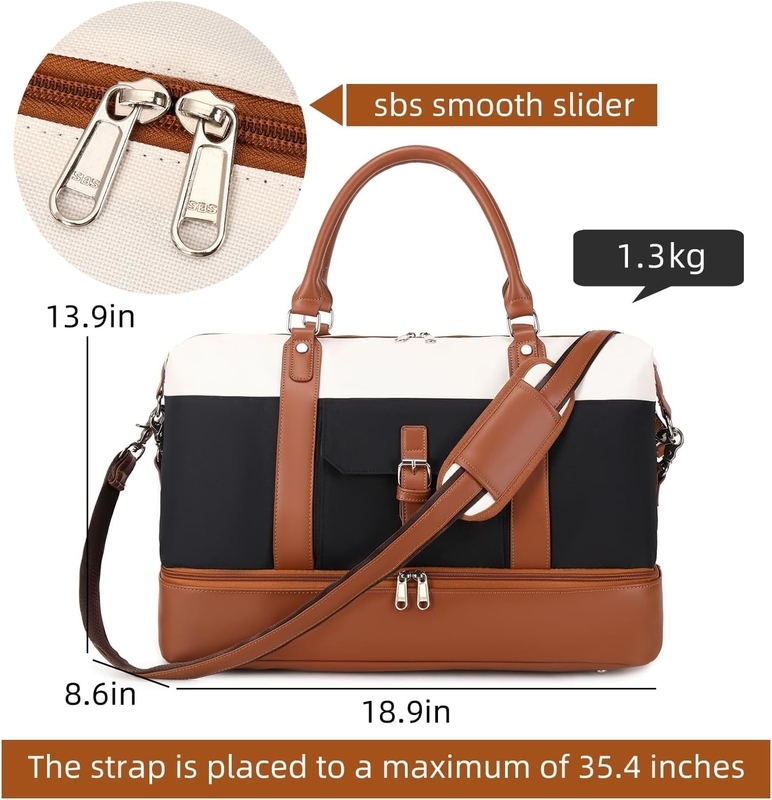 Cavas Weekender Carry on Duffel Travel Bag met lederen schoenen Compartiment voor mannen