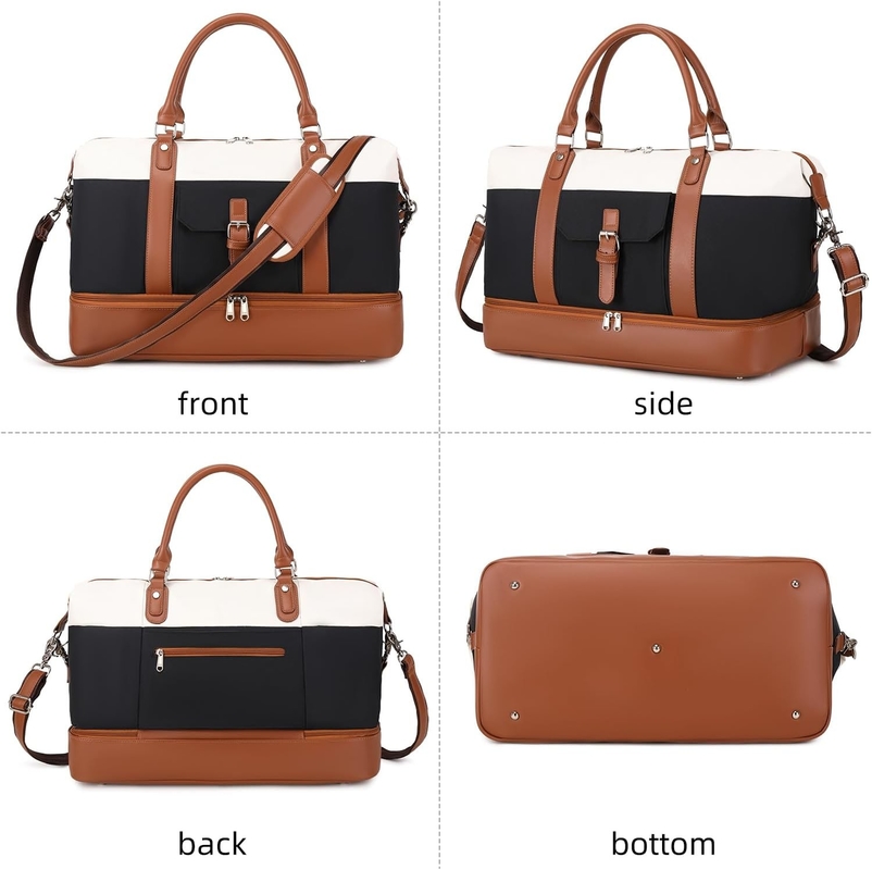 Cavas Weekender Carry on Duffel Travel Bag met lederen schoenen Compartiment voor mannen
