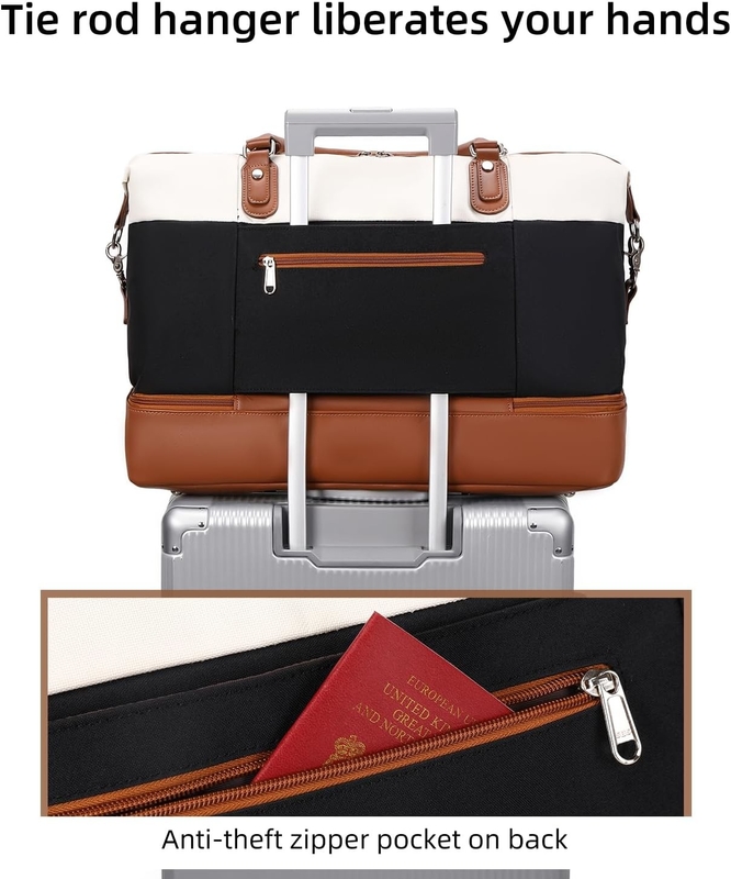 Cavas Weekender Carry on Duffel Travel Bag met lederen schoenen Compartiment voor mannen
