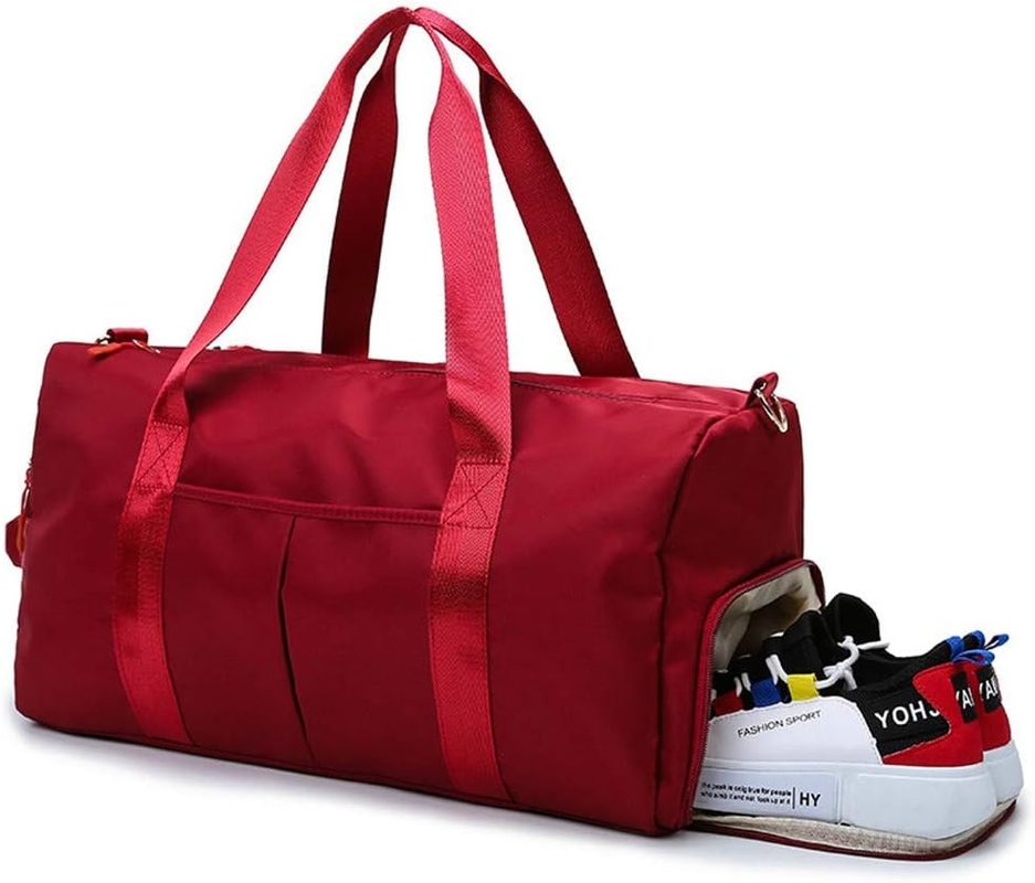 Rood Grote Sport Gym Weekender Training Zwem Yoga Reistas met natte zak en schoenencompartiment