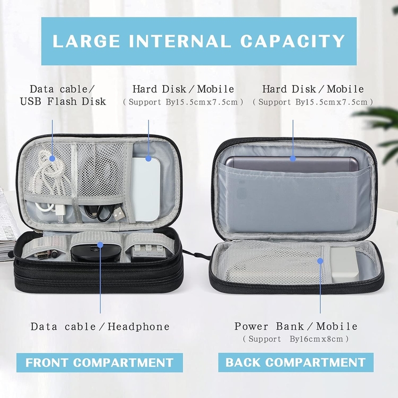 Waterdicht Dubbellagen All-in-One Kabel Organisator Pouch Elektronische Accessoires Bag