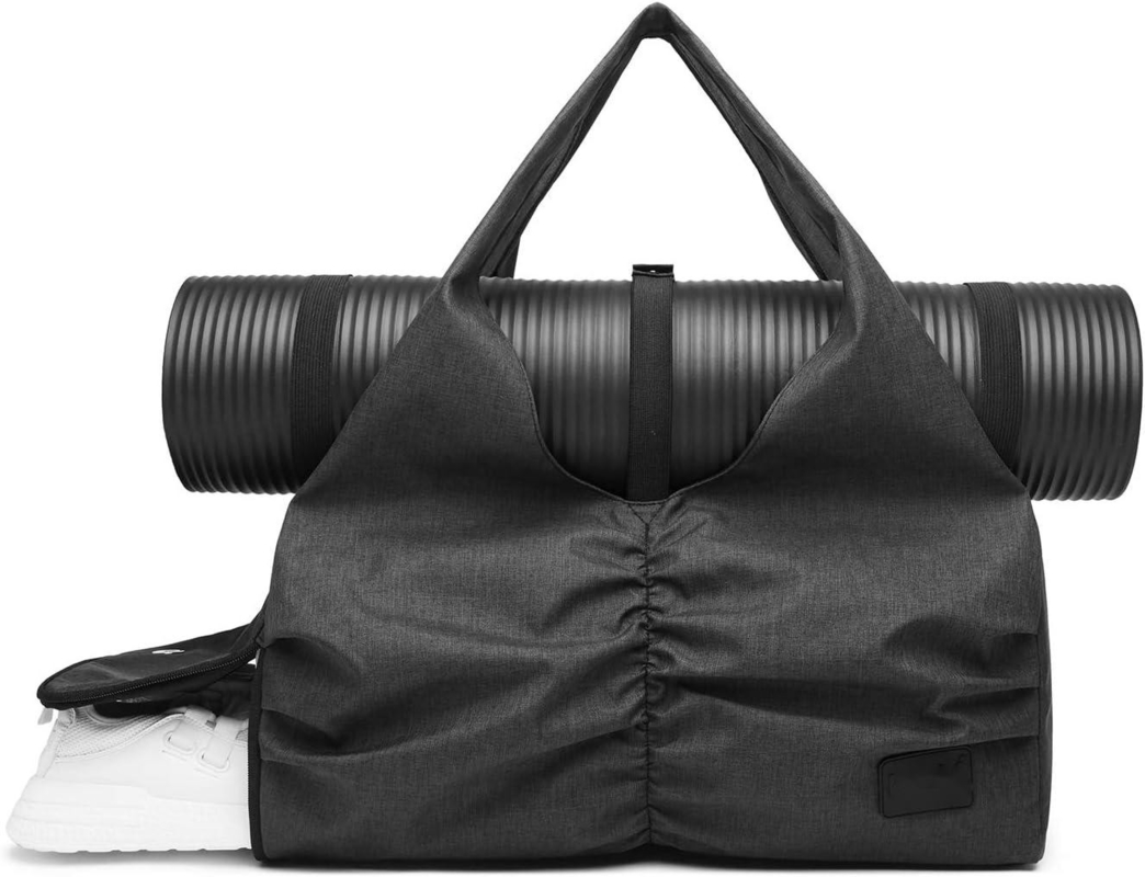 Polyester Zwarte Yoga Gym Sport Duffel Reistas Met natte droge opslagzakken