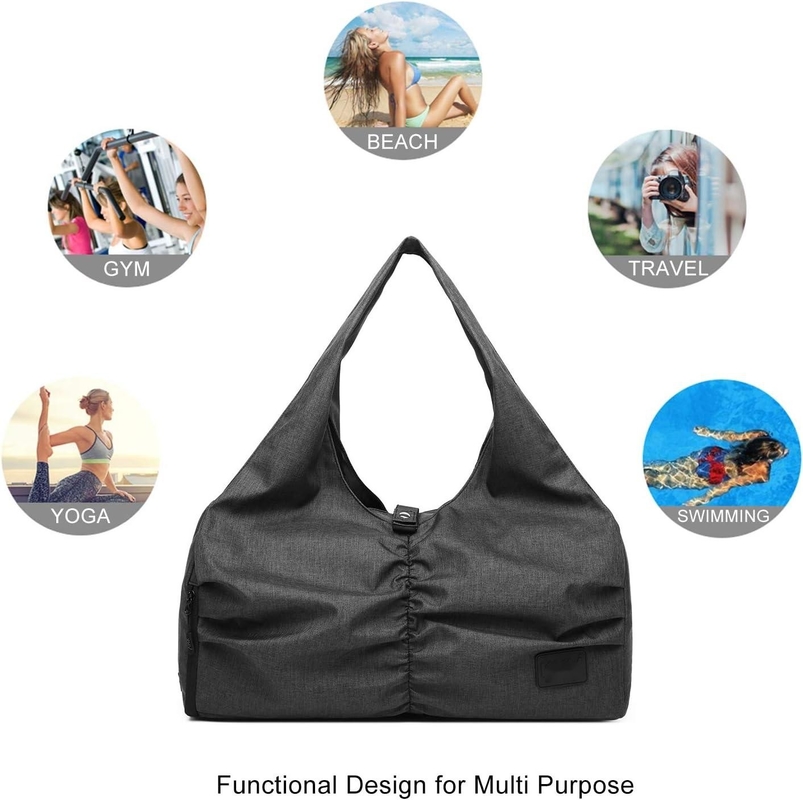 Polyester Zwarte Yoga Gym Sport Duffel Reistas Met natte droge opslagzakken
