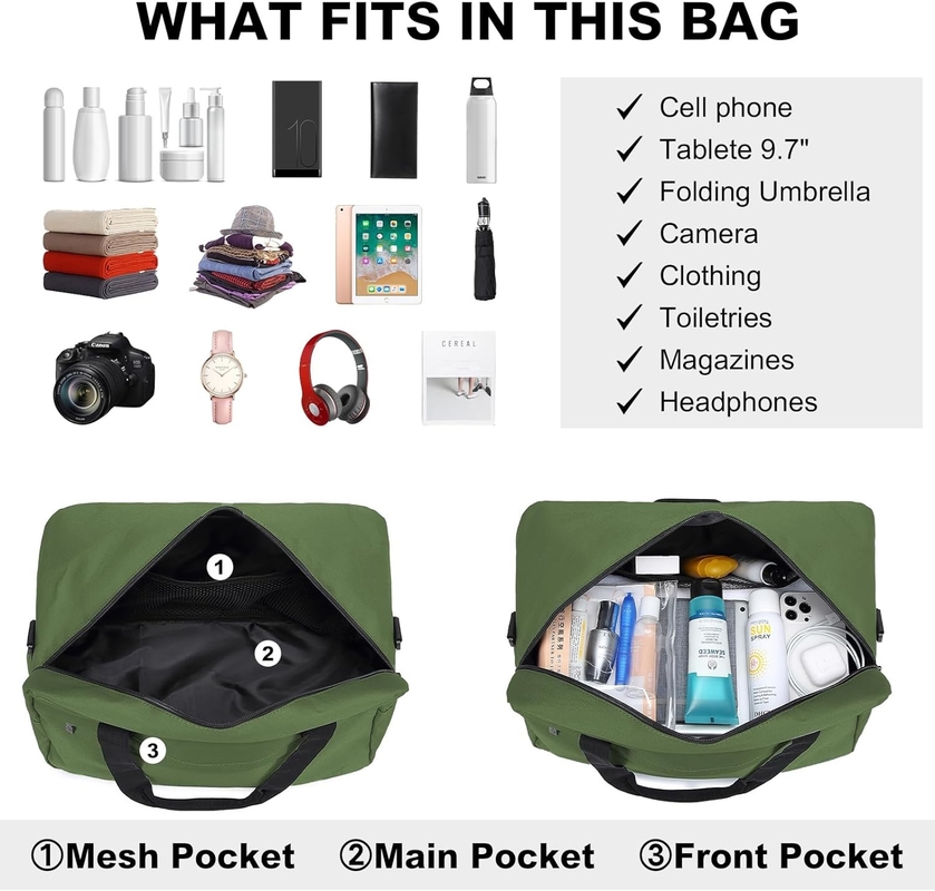20L onder de stoel Draagbare sporttoet Gym Weekender Overnight Bag Voor mannen Vrouwen