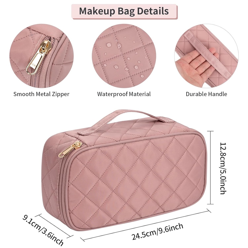 Draagbare roze schattig kleine make-up borstel organisator Custom reistas met compartiment