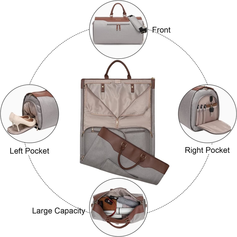 Mannen Vrouwen 2 in 1 hangende pakkoffer Custom Duffel reistas met schouderband