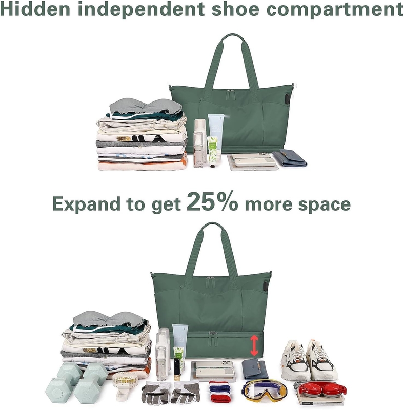 Uitbreidbare Carry On Tote Weekender Gym Duffle Custom met schoenvak en natte zak