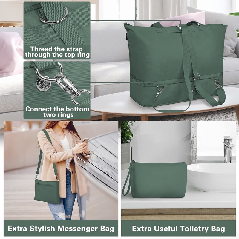 Uitbreidbare Carry On Tote Weekender Gym Duffle Custom met schoenvak en natte zak
