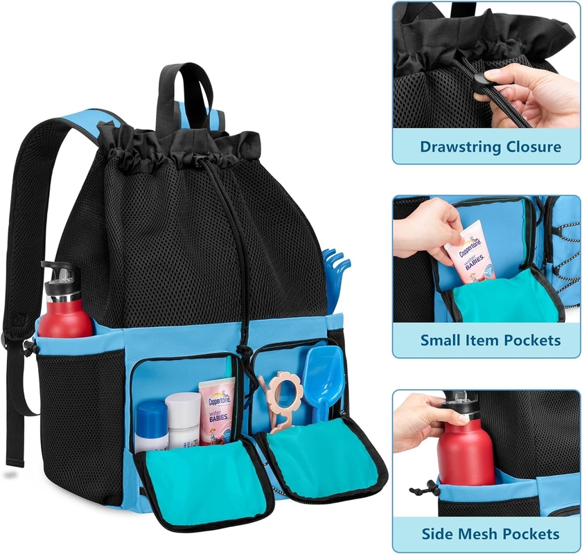 Grote waterdichte trekband Strand zwembad gym zwembad Sport mesh Custom Travel Bag voor mannen en vrouwen