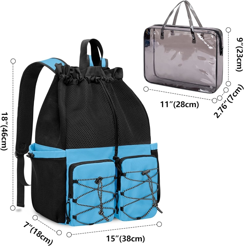 Grote waterdichte trekband Strand zwembad gym zwembad Sport mesh Custom Travel Bag voor mannen en vrouwen