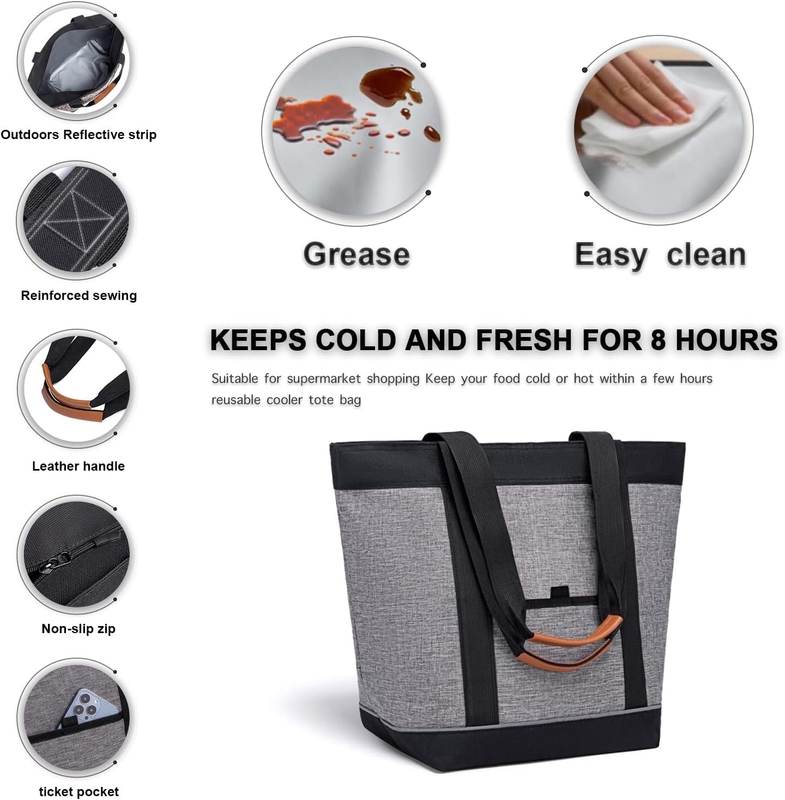 Transport Grote geïsoleerde herbruikbare kruidenierswaren Tote Picnic Custom Travel Cooler Bag Voor koud of warm eten