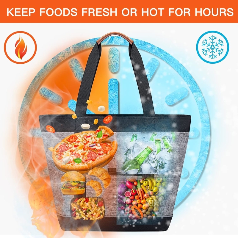 Transport Grote geïsoleerde herbruikbare kruidenierswaren Tote Picnic Custom Travel Cooler Bag Voor koud of warm eten