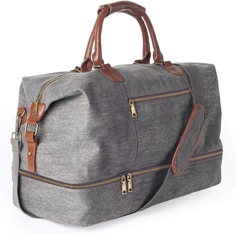 Grote capaciteit Canvas Carry On Duffel Tote Weekender Overnight Travel Bag Met Schoenzak