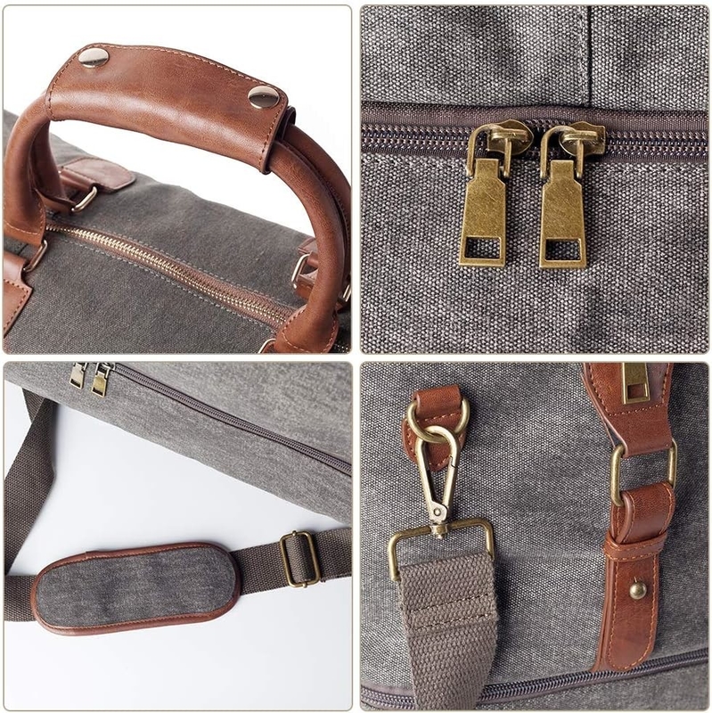 Grote capaciteit Canvas Carry On Duffel Tote Weekender Overnight Travel Bag Met Schoenzak