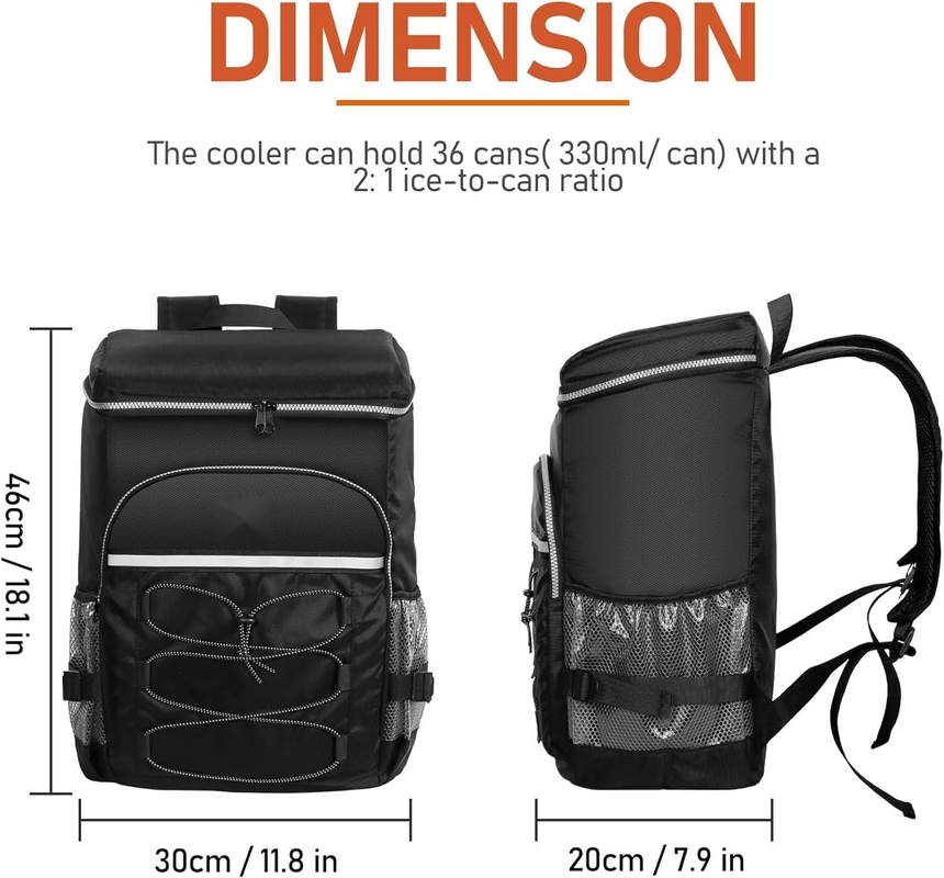 Lichte, geïsoleerde, draagbare koeltas, waterbestendig voor picknicken, kamperen, strandwandelen, BBQ